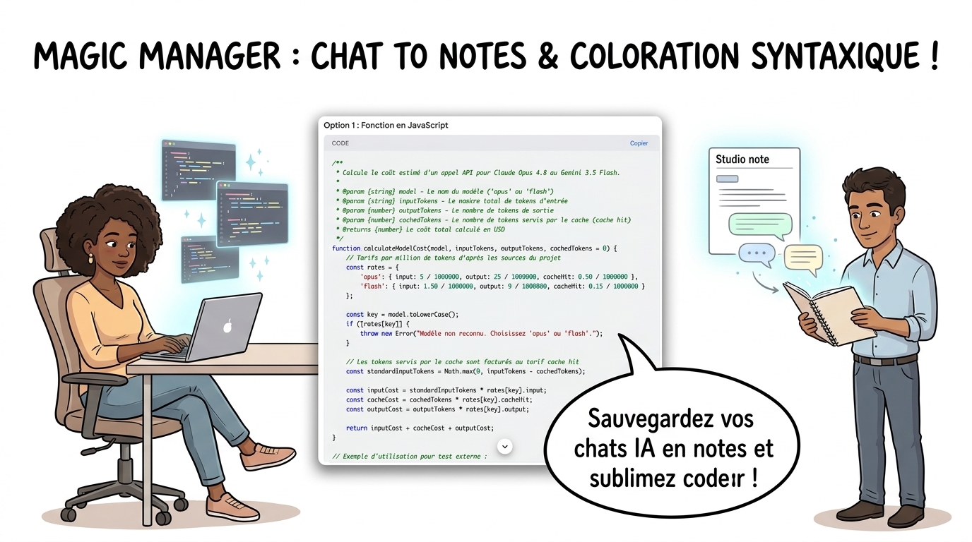 Tutoriel : Conservez et formatez vos discussions IA dans NotebookLM : Coloration syntaxique & Notes en 1 clic